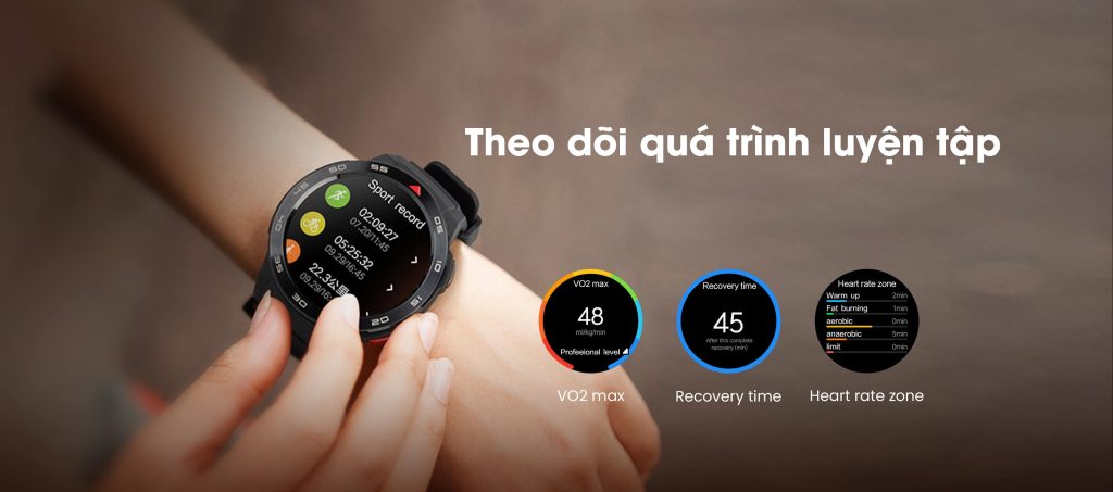 Đồng hồ thông minh Mibro GS Pro theo dõi sức khỏe khi tập luyện