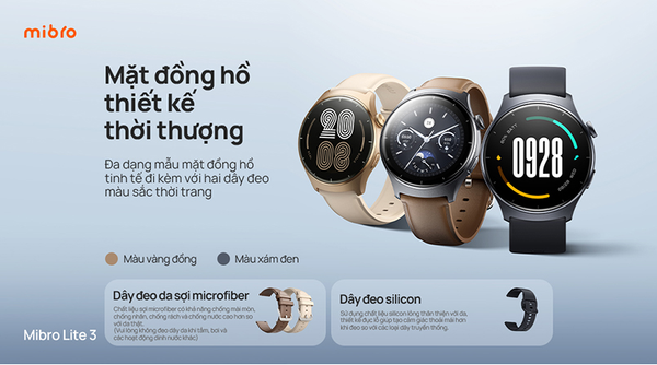 Đồng hồ thông minh Mibro Lite 3 thiết kế cổ điển
